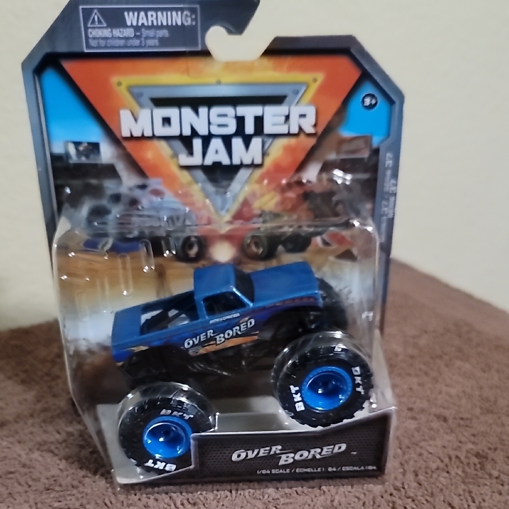 Monster Jam Over Bored Blue Toy Truck